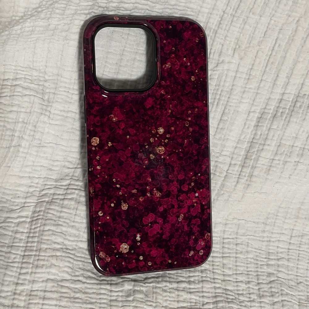 Sparkling Glitter Phone Case - Pink/Maroon